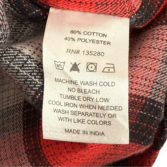 Hornady Men’s Red Plaid Flannel Rugged Hunting Outdoor Wear Shirt – Size XL - Picture 9 of 11